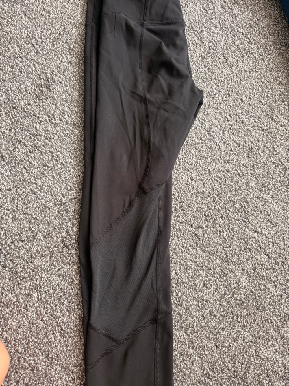 Lululemon Black Athletic Leggings with Mesh Panels